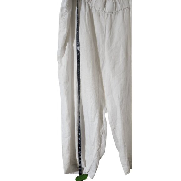Talbots Nantucket Pull-On Wide Leg Crop Pants Size 3X White 100% Linen - Picture 9 of 9